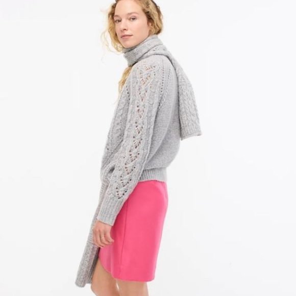 TALL patch pocket mini skirt in double-serge wool - Picture 3 of 4